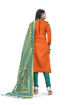Orange printed  Art Silk salwar 4