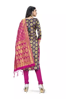 Blue printed Art Silk salwar
