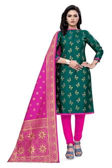 Green printed  Art Silk salwar