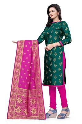 Green printed Art Silk salwar 2