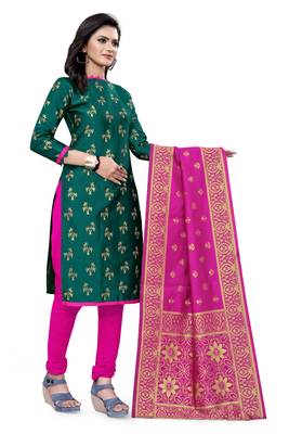 Green printed Art Silk salwar 4