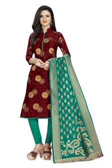 Maroon printed  Art Silk salwar