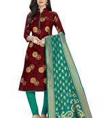 Maroon printed Art Silk salwar