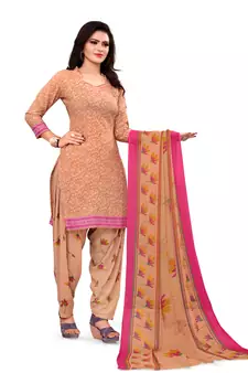 Multicolor printed crepe salwar