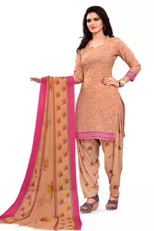 Multicolor printed crepe salwar