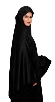 JSDC Women's Namazi Wear Plain Viscose Lycra Prayer Chaderi Hijab Scarf Makhna 4