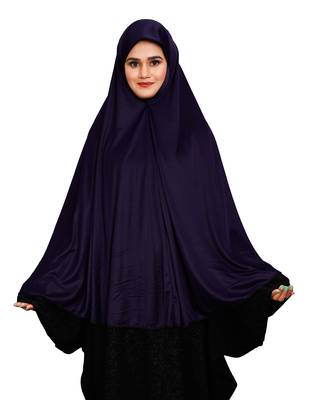 JSDC Women's Islamic Wear Plain Viscose Lycra Prayer Chaderi Hijab Scarf Makhna 2