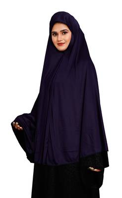 JSDC Women's Islamic Wear Plain Viscose Lycra Prayer Chaderi Hijab Scarf Makhna 4