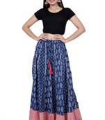 Blue embroidered cotton skirts