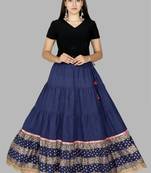 Blue embroidered cotton skirts
