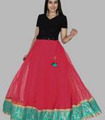 Red embroidered cotton skirts