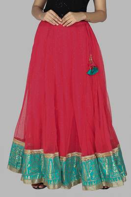 Red embroidered cotton skirts 2
