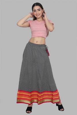 Black embroidered cotton skirts 1