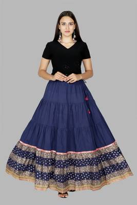 Blue embroidered cotton skirts 1