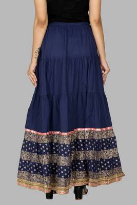 Blue embroidered cotton skirts 3