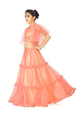 Kids Peach Lehenga Choli  2