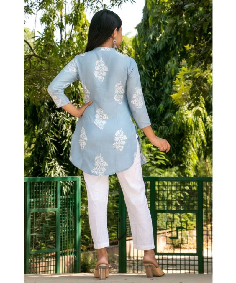 Mukta Fashion Jaipur Women's Stylish Apple Cut Kurta And Pant Set-Gray