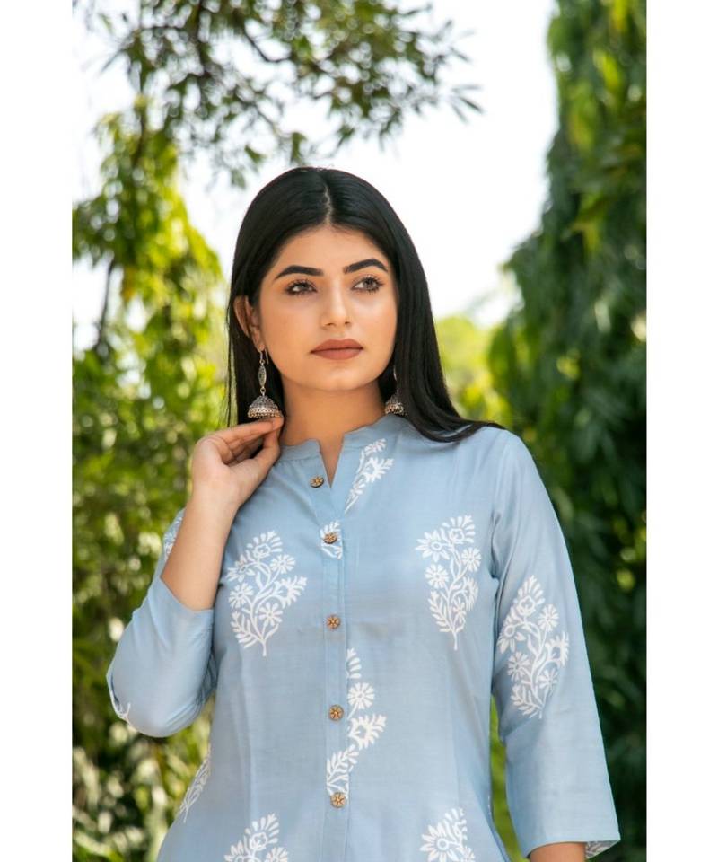 Mukta Fashion Jaipur Women's Stylish Apple Cut Kurta And Pant Set-Gray