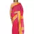 Pink Plain Cotton Silk Saree With Blouse