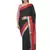 Black Plain Cotton Silk Saree With Blouse