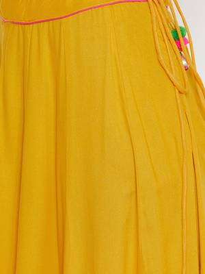 Yoke top block printed top skirt set 5