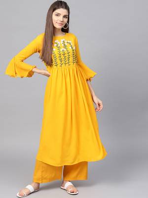 Beadwork Embroidered Georgette Kurta  1