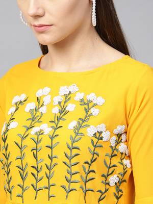 Beadwork Embroidered Georgette Kurta  2