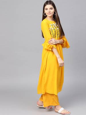Beadwork Embroidered Georgette Kurta  4