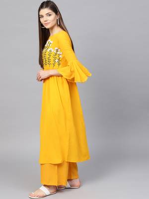 Beadwork Embroidered Georgette Kurta  5