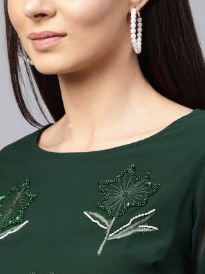 Beadwork Embroidered Georgette Kurta  2