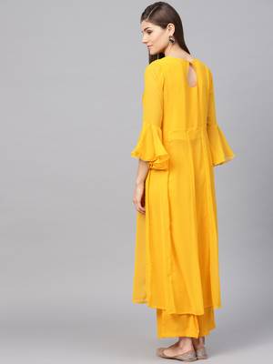Beadwork Embroidered Georgette Kurta  3