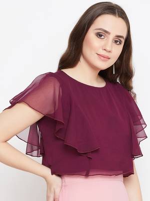 Solid Ruffled Crop Top 4