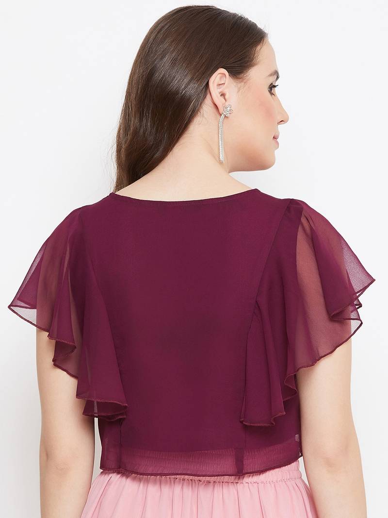 Solid Ruffled Crop Top