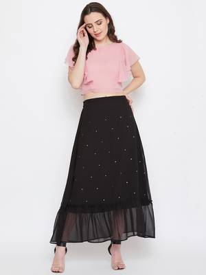 Solid Ruffled Crop Top 1