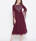 Handmade Sequinned Ruffled Sleeve Dress