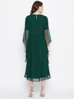 Handmade Sequinned Ruffled Sleeve Dress 5