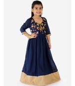 Kid1 Crush Cotton Gown With Embroiderd Jacket