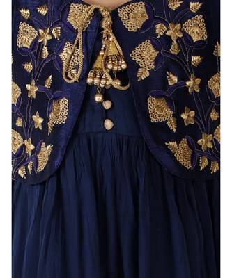 Kid1 Crush Cotton Gown With Embroiderd Jacket 5