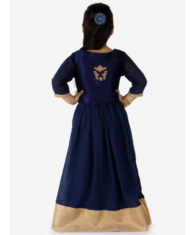 Kid1 Crush Cotton Gown With Embroiderd Jacket