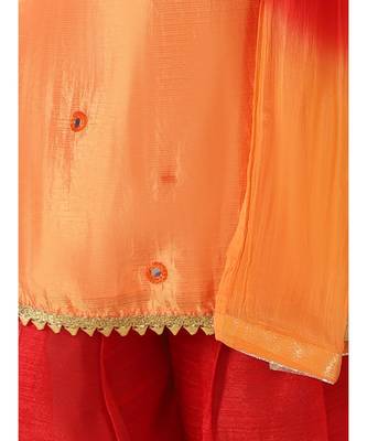 Mirror Work Short Kurti With Dhoti And Dupatta 2