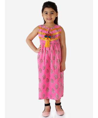 Zui Block Print With  Tassel Long Dress 1