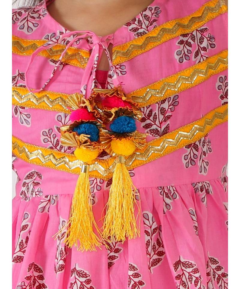 Zui Block Print With  Tassel Long Dress