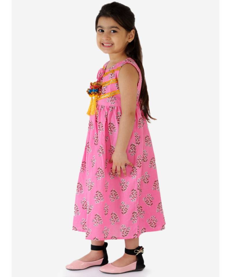 Zui Block Print With  Tassel Long Dress