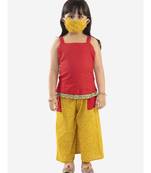 Kid1 Top Plazzo Set With Face Mask