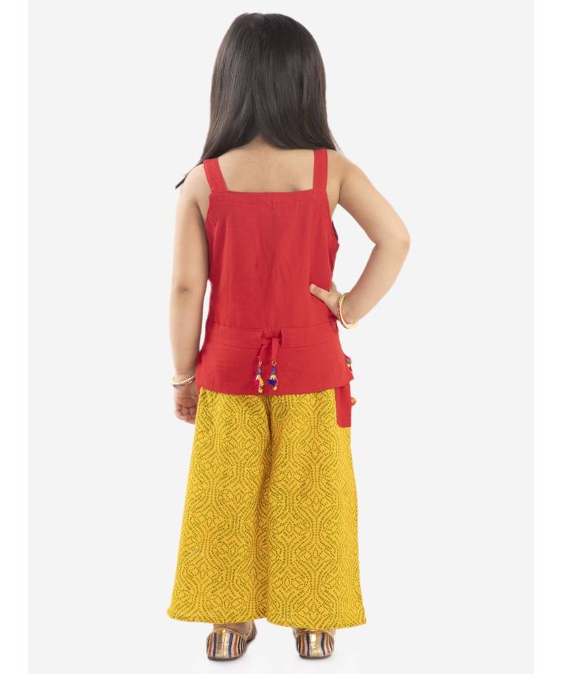 Kid1 Top Plazzo Set With Face Mask