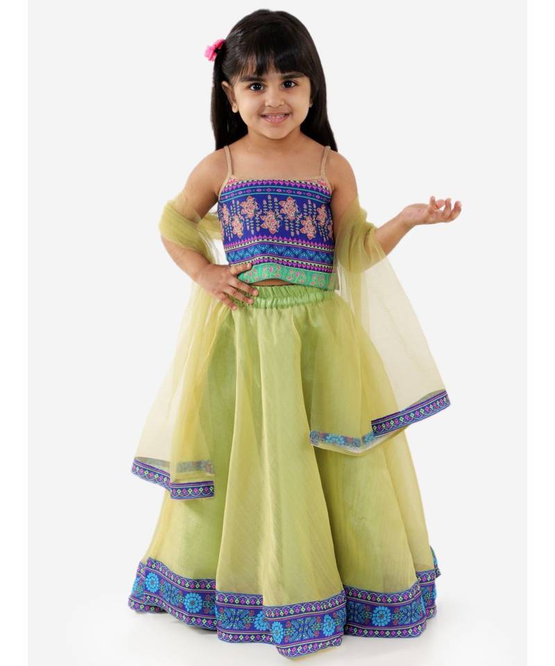 Kid1 Anya Choli With Organza Lehenga