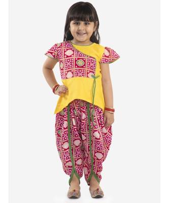 KID1 Anaya peplum top with bandhani print dhoti 1