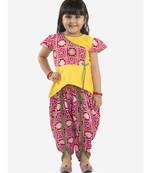 KID1 Anaya peplum top with bandhani print dhoti