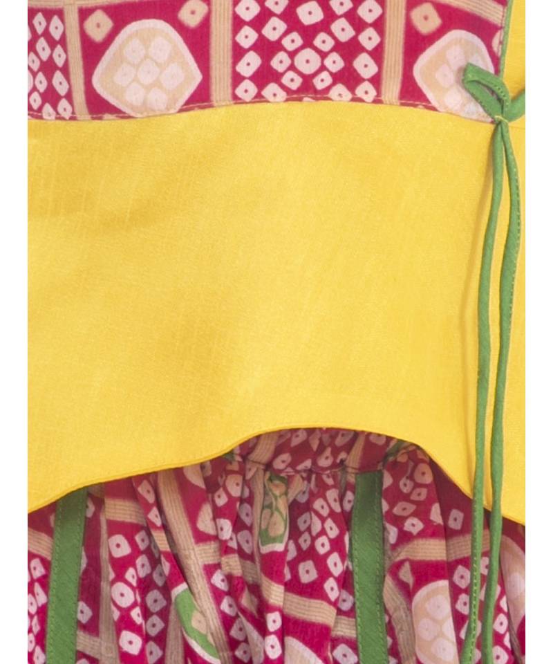 KID1 Anaya peplum top with bandhani print dhoti