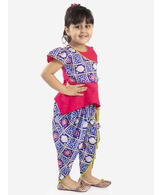 KID1 Anaya peplum top with bandhani print dhoti 1